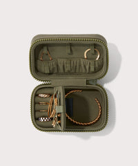 Frankie Jewelry Case in Dark Moss, Small