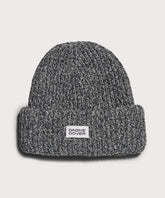 Chunky Knit Beanie in Onyx Marble