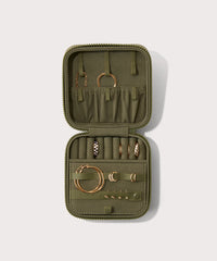 Frankie Jewelry Case in Dark Moss, Large