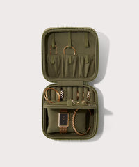 Frankie Jewelry Case in Dark Moss, Large